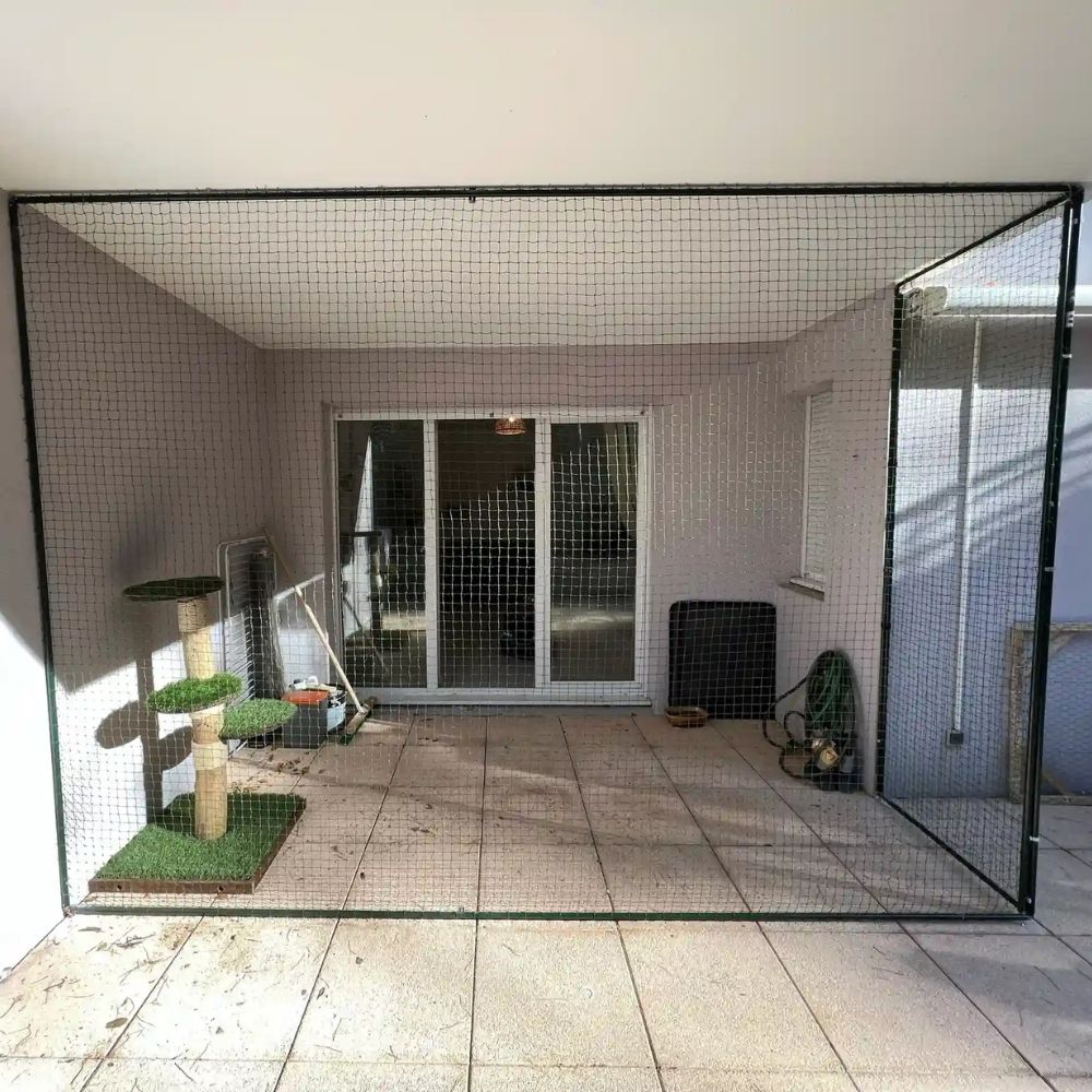 Un catio pour chat sur une terrasse extérieure