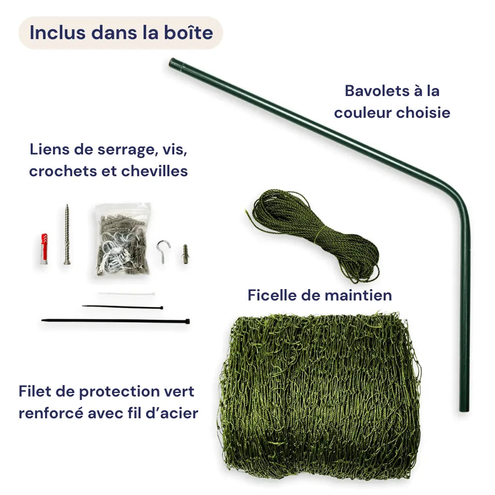 Inclus dans le kit cloture pour chat pour jardin et balcon