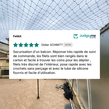 Avis sur un filet aérien Felikit pour protéger les chats